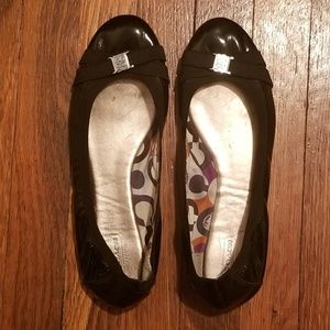 Coach ballet flats black patent leather, size 10.5